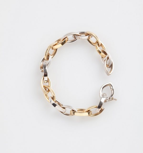 Gold and white gold chain bracelet K14