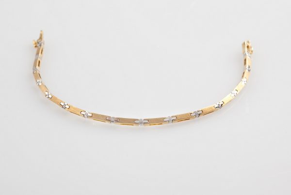 Gold and white gold bracelet with diamonds