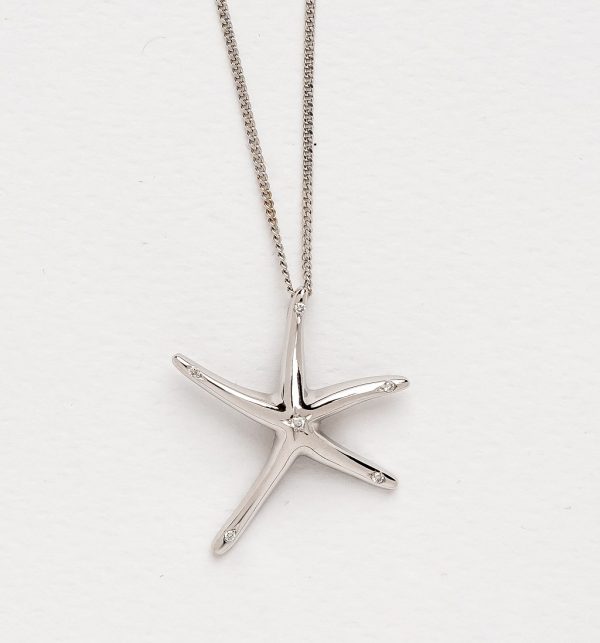 Starfish pendant from 14 karat white gold