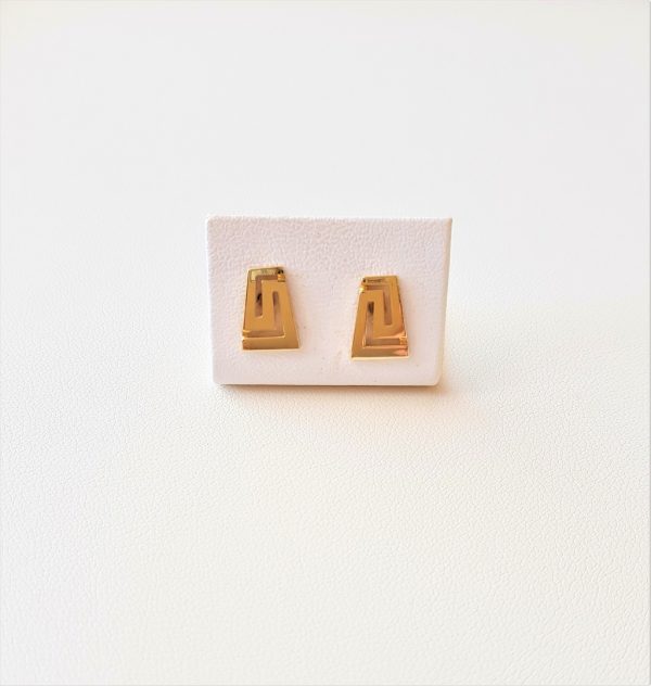 Gold earrings with Greek design