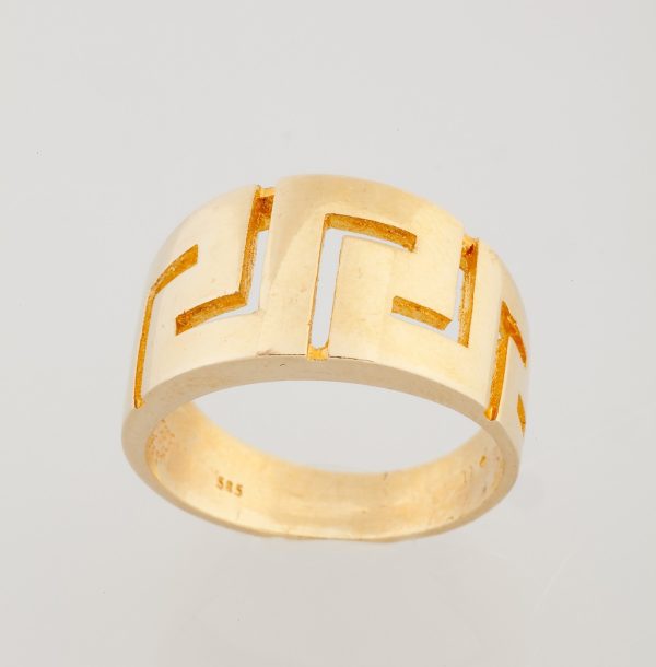 Δαχτυλίδι χρυσό με σχέδιο μαίανδρος