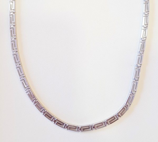 Silver necklace with Greek design