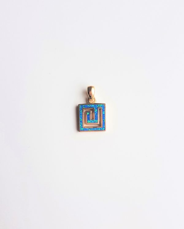 Pendant with opal and Greek design